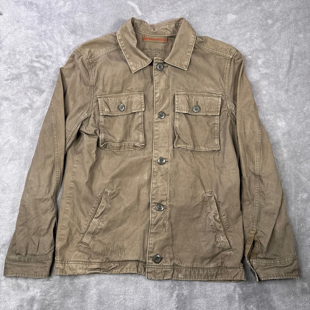 American Eagle Field Shirt Mens Medium Brown Military Utility Cotton AE-177